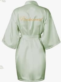 Bridesmaid Robe Women Summer Ice Silk Thin Bridesmaid Satin Morning Robe Wedding Bestie Cardigan Bathrobe