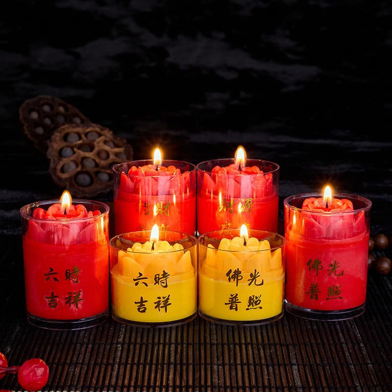 Food-Grade Pure Plant Lotus Butter Lamp 4-Hour 12 Offering Lamps Home Butter Candle Smoke-Free Lamp