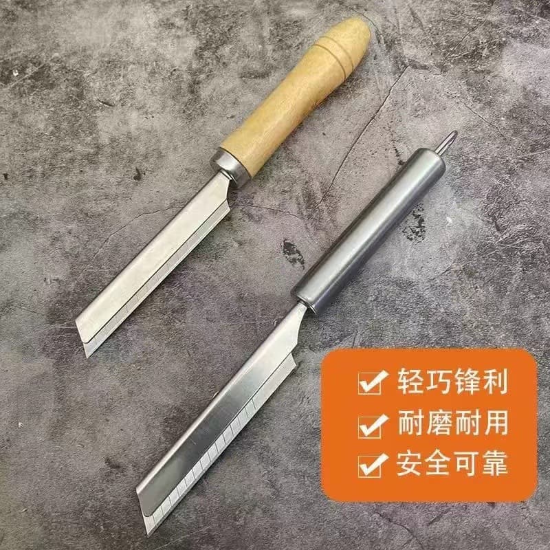 Factory Stock Stainless Steel Dehairing Knife, Market Scraping Knife, Wooden Handle Pig Hair Shaver, Kitchen Knife Stand