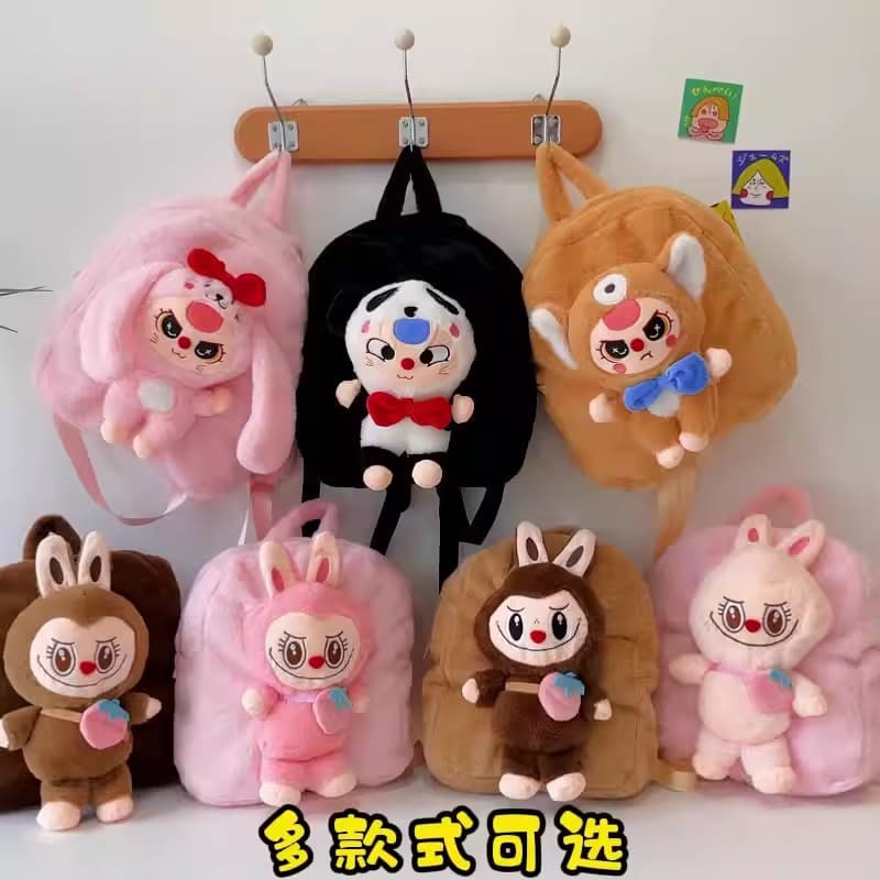 Crossbody Bag Three-Year-Old Plush Toy Cartoon Backpack for Kids, Cloth Shoulder Bag