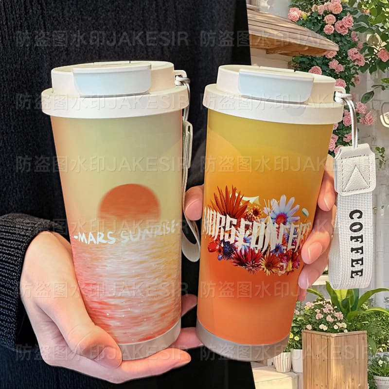 Hua Chenyu Mars themed 316 stainless steel large capacity tumbler with straw, car coffee mug unisex