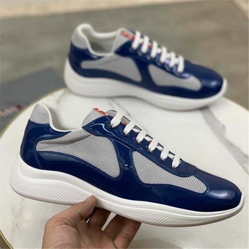 P Family Summer In Stock Blue Genuine Leather Flat Casual Natural Leather Low-Top Trendy Shoes Round Toe Versatile Export Shoes 8