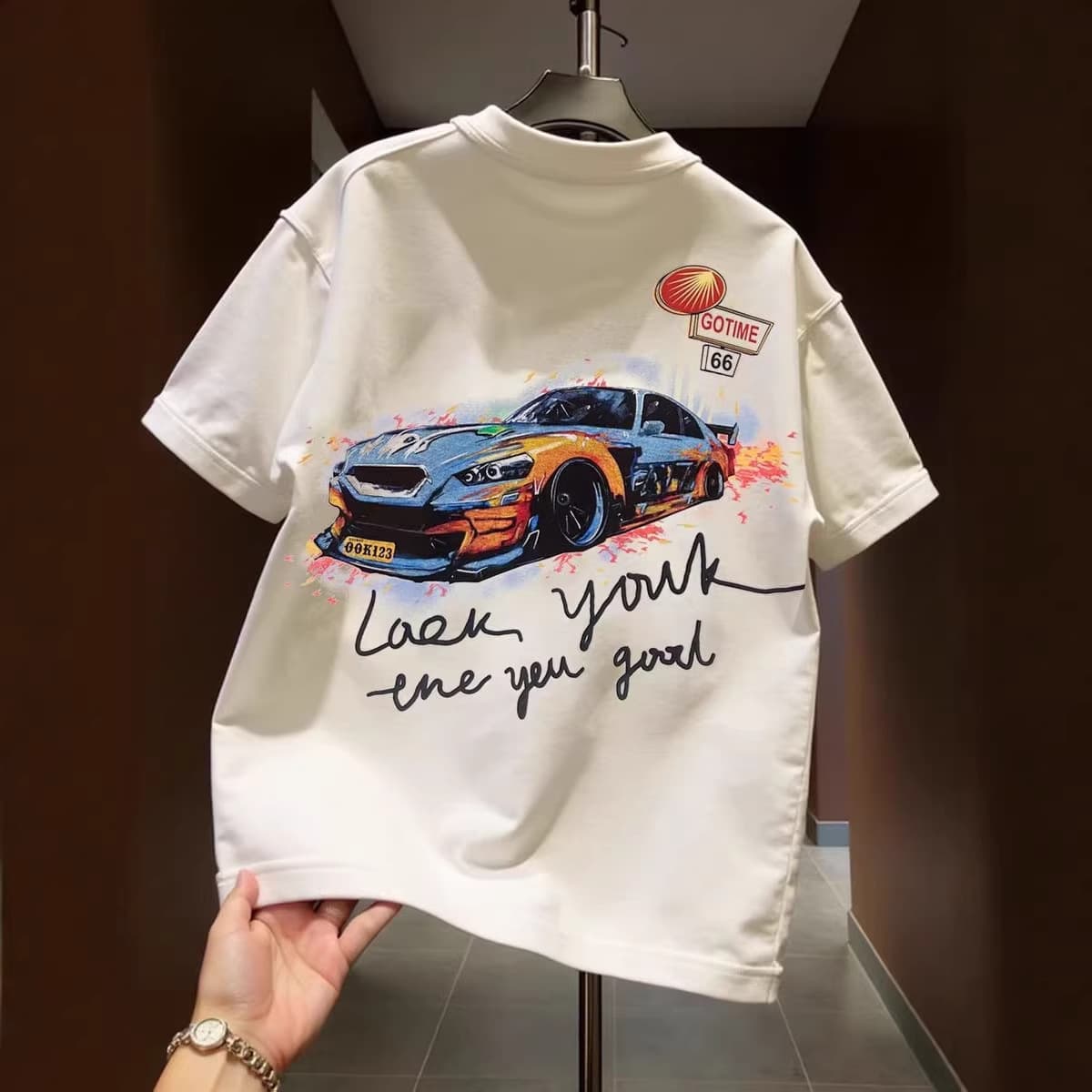 Boys T-Shirt Personalized Retro Motorcycle Streetwear Print Short Sleeve T-Shirt Boys Summer Crew Neck Top for Older Boys
