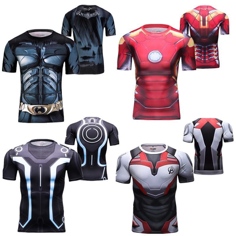 Cross-border film cos men's sports quick-dry shirt 3D print short-sleeve Avengers.