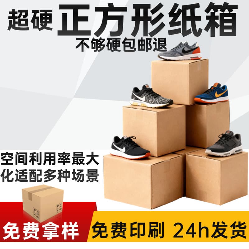 Square Carton Five-Layer Corrugated Shoe Box Source Manufacturer Packaging Express Logistics Packaging Ultra-Strong Square Carton