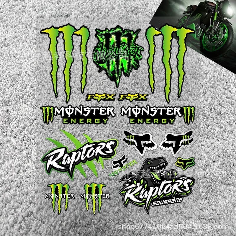Monster Claw Vinyl Energy Sticker Logo Decal Set Motorcycle Tank Sticker Ghost Claw Decal EMERGY
