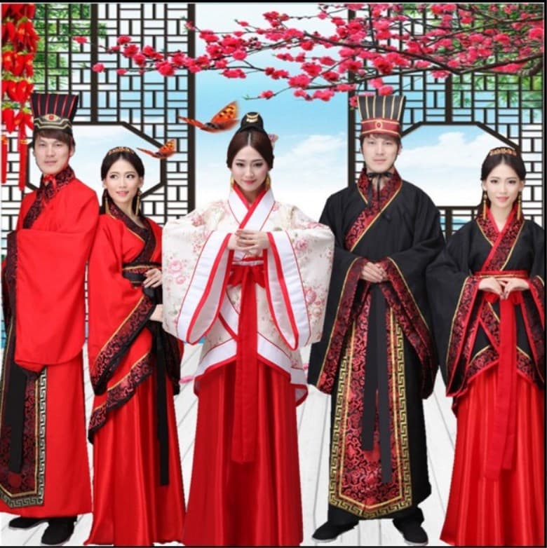 Traditional Chinese Hanfu Costume for Men and Women, Tang Dynasty Style Fairy Princess Couple Performance Outfit, Ruqun Wide Sleeve Classical Chinese Style