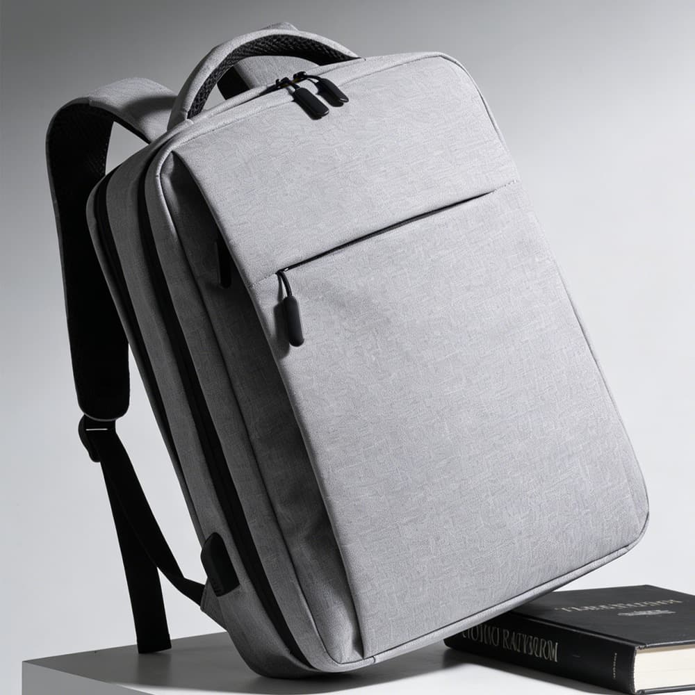 Minimalist Gray Business Backpack, Large Capacity Commuter Laptop Bag for 15.6-Inch Notebook, Office Bag