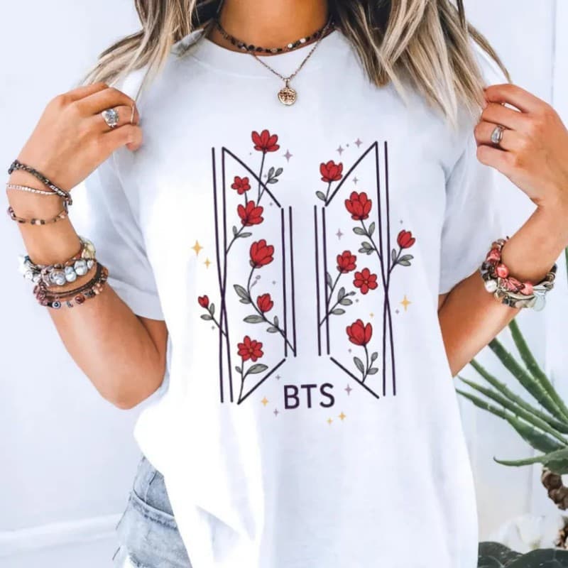 [Cross-border EU Size] BTS Arirang World Tour 2026 Floral Tee T-Shirt
