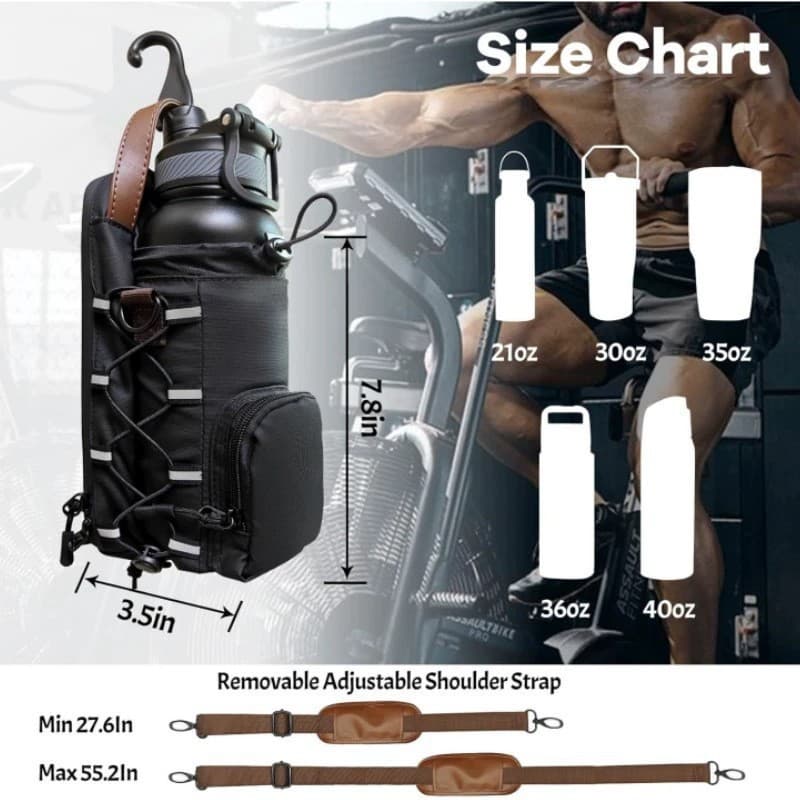 Cross-border best-selling magnetic water bottle bag for fitness, large capacity, specially designed for sports and fitness, portable crossbody bag