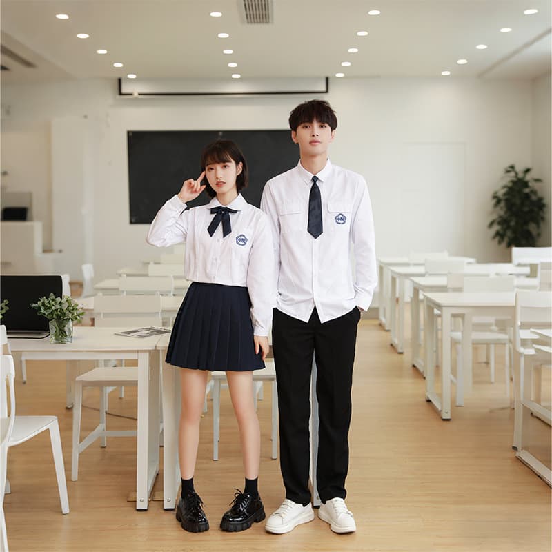 Taiwan Affiliated High School Official Uniform Female College Style Student Outfit White Shirt JK Uniform Set Summer Graduation Season