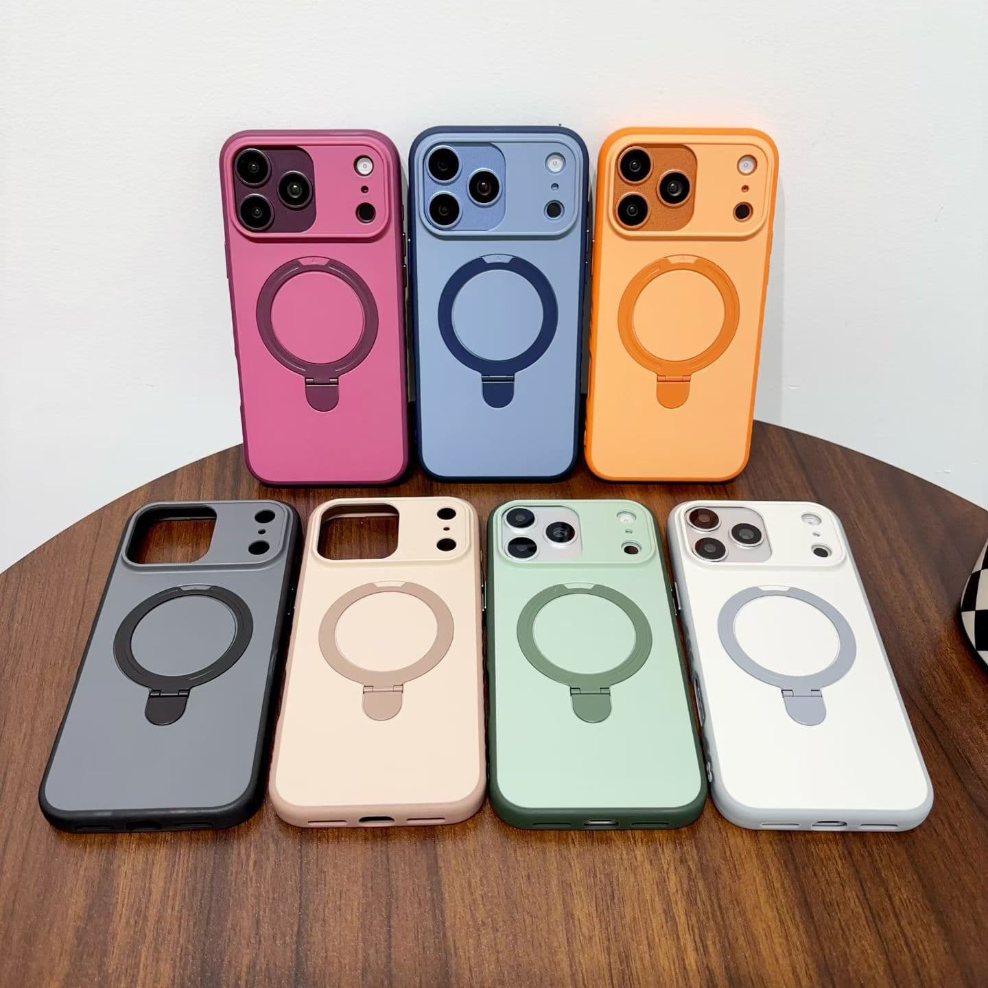 New Soft-Touch Anti-Slip Edge Case for iPhone 18 Pro Max, Apple 17 Metal Kickstand Shockproof Cross-Border