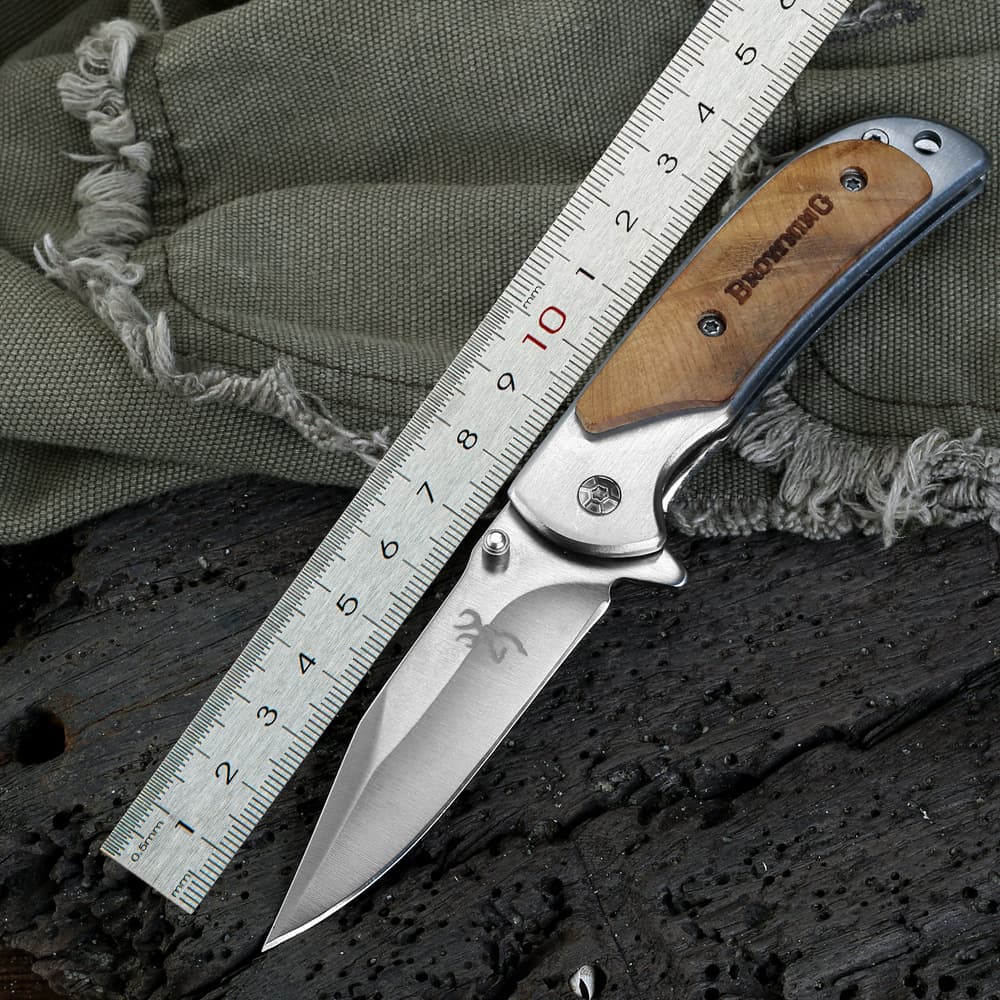Classic Browning 338 Folding Knife High Hardness Self-Defense Camping Travel Hiking Knife with Wood Handle
