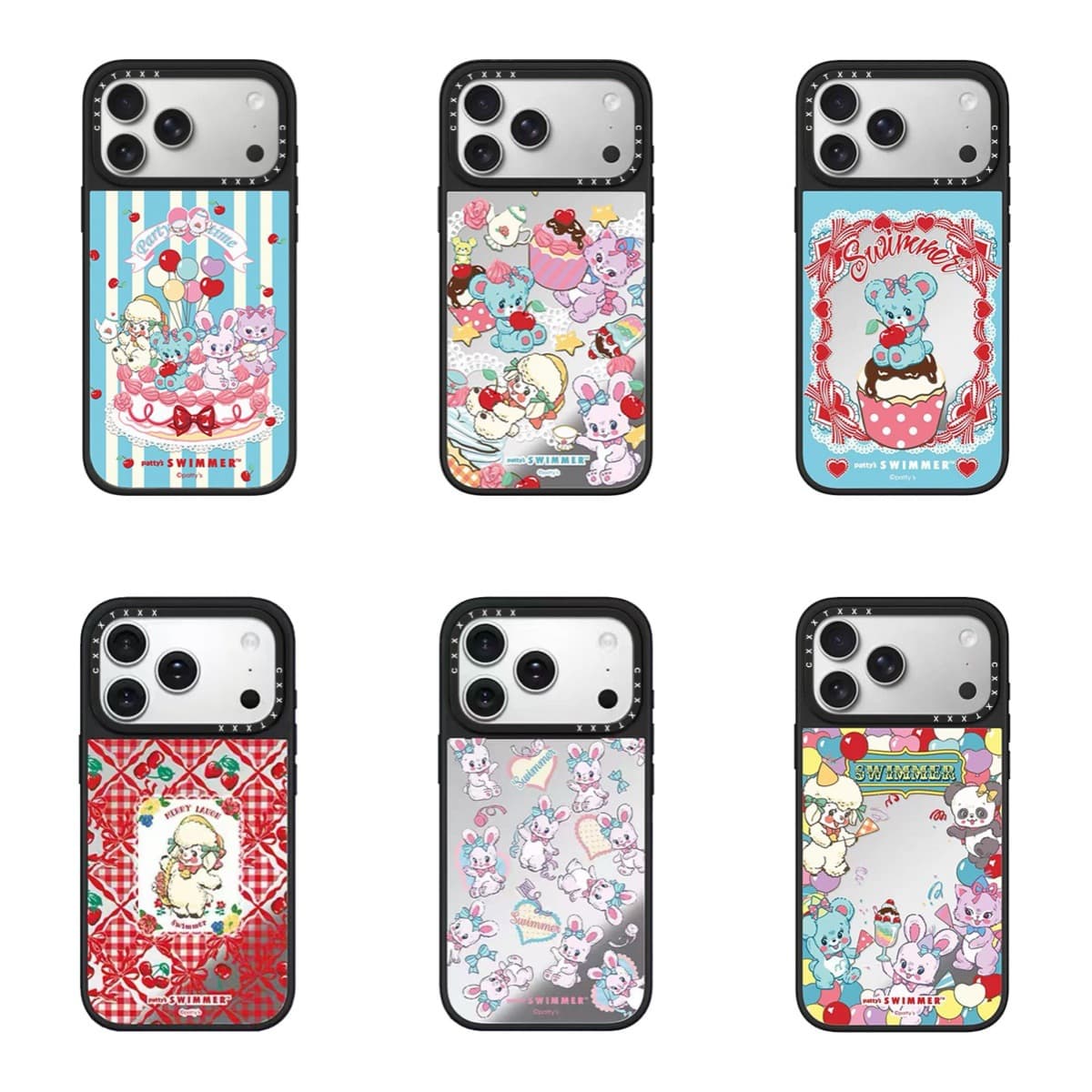 Sweetheart Party Swimmer Apple 17 Pro Max Compatible with 16 Pro Max Phone Case 15 Pro Cute Cartoon