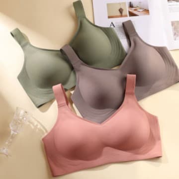New Latex Push-Up Seamless Wide Strap Bra, Thin Summer Side Boob Control Jelly Strip Bra for Women