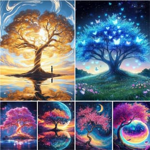 Export Hot Selling Custom Abstract Tree of Life Home Decorative Painting, Canvas Art, Bedroom Living Room Wall Art, Factory Direct Supply