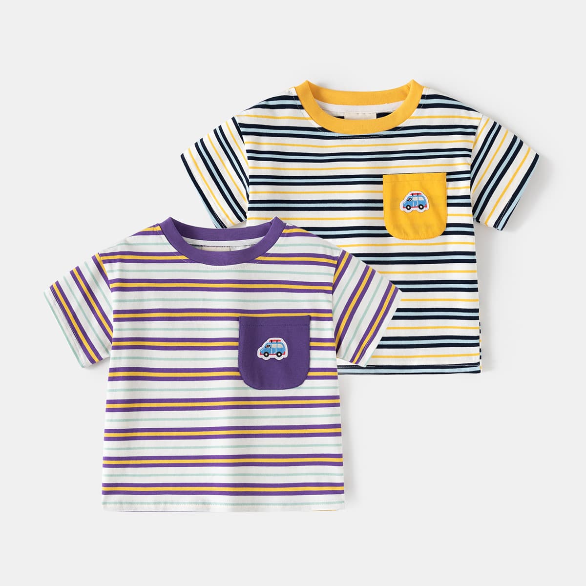 Children's T-Shirt Boys Summer Short Sleeve Korean Style Striped Top New Versatile Baby Undershirt Wholesale