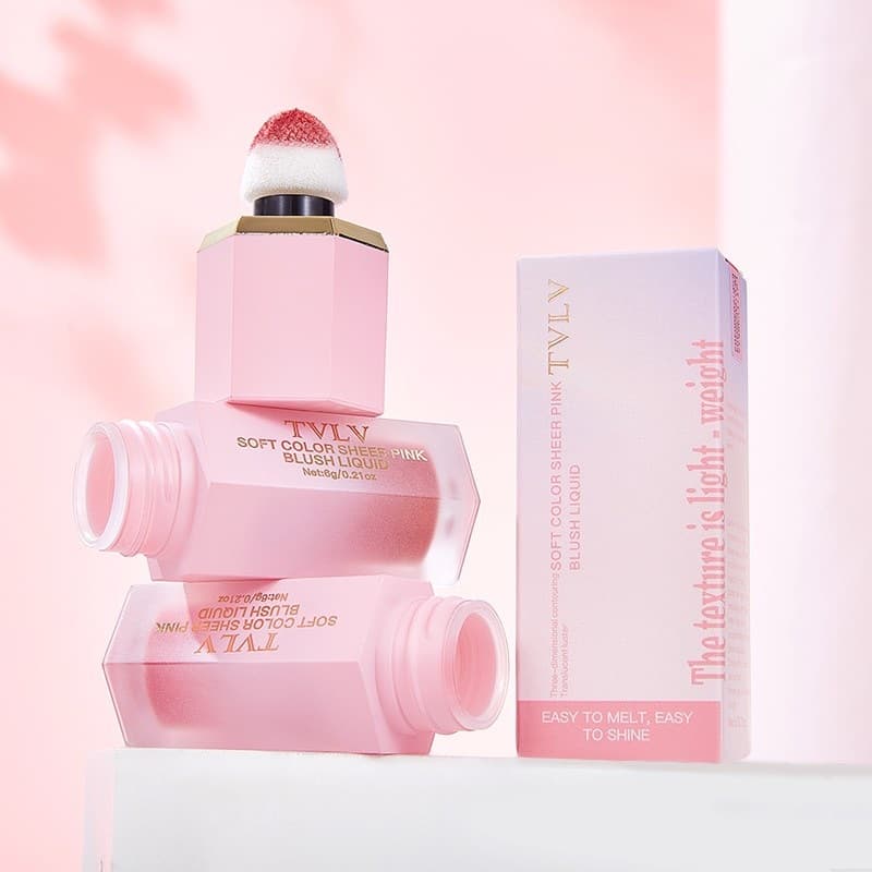 Cross-border Exclusive TVLV Full of Vitality Liquid Blush Soft Color Pink Translucent Vitality Girl Korean Style Dewy Skin Liquid Blush