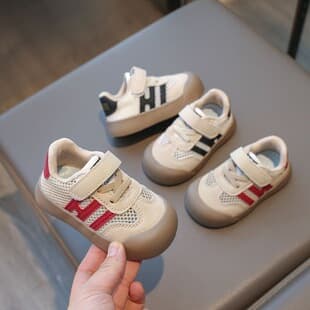 2026 Summer New 0-1-4 Year Old Baby Board Shoes Mesh Breathable Walking Shoes Anti-slip Soft Sole Functional Shoes