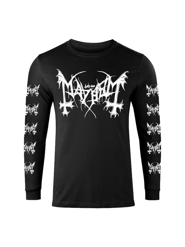 Mayhem Norwegian Black Metal Punk Rock Dark Logo American Style Men's and Women's Cotton Long Sleeve T-Shirt