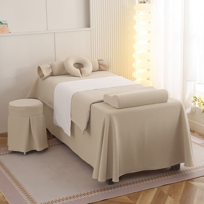 Beauty bedspread four-piece set of light luxury cotton beauty salon Internet celebrity massage massage therapy shampoo sheets F^