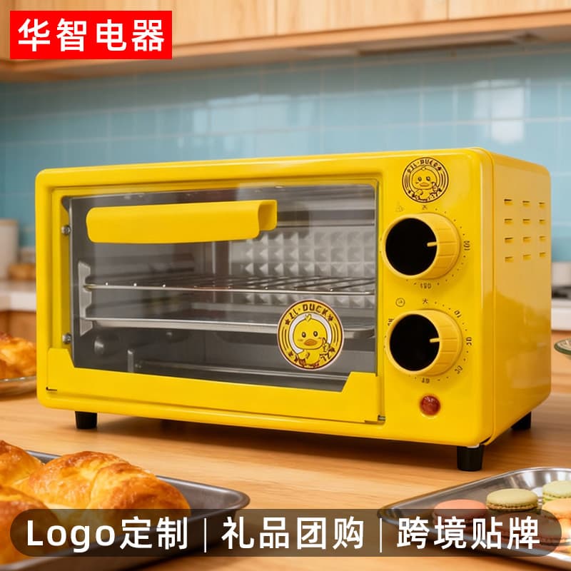 Little Yellow Duck Electric Oven Home Use 12L Large Capacity Oven Multifunctional Egg Tart Machine Single Piece Wholesale Timer Function