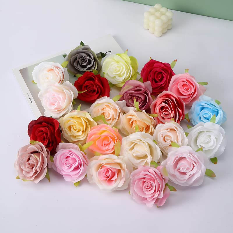 New Product: Artificial Rose Heads, Silk Flowers, and Fake Flower Heads for Handmade Wreath Materials in Vintage F1 Style
