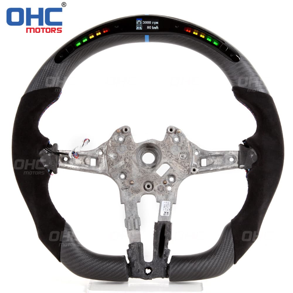 Suitable for BMW X5 X6 M2 M4 F30 F15 LED Suede Carbon Fiber Sports Steering Wheel Modified Steering