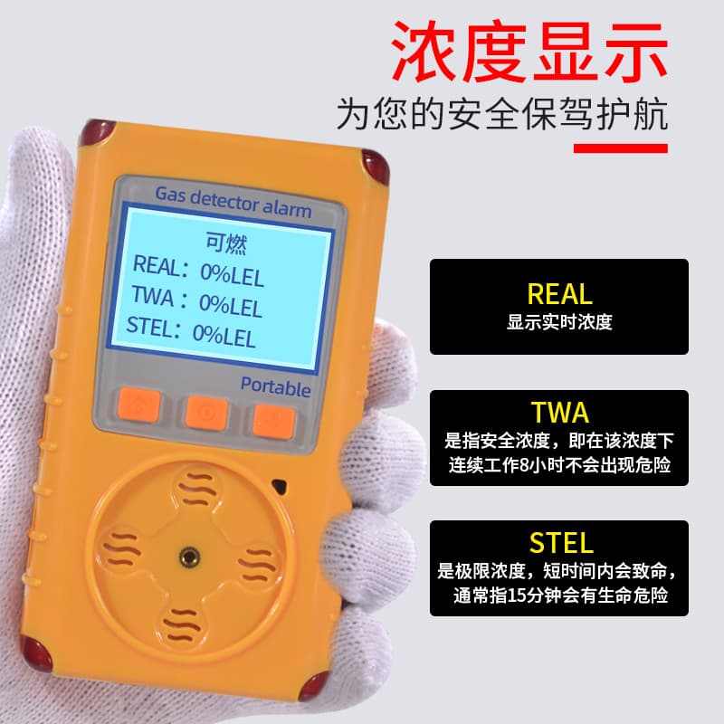 Zhongantan Portable 4-in-1 Gas Detector Combustible Oxygen Hydrogen Sulfide Toxic Gas Alarm