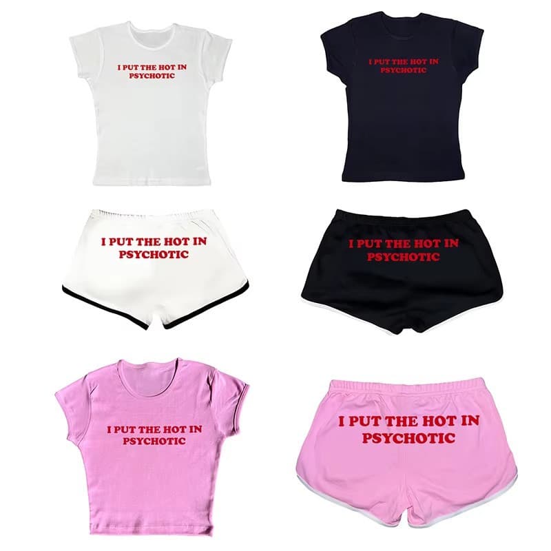 Wholesale European and American Style Pink Crop Tops Cross-Border New Women's Summer Casual Slim-Fit Street T-Shirts