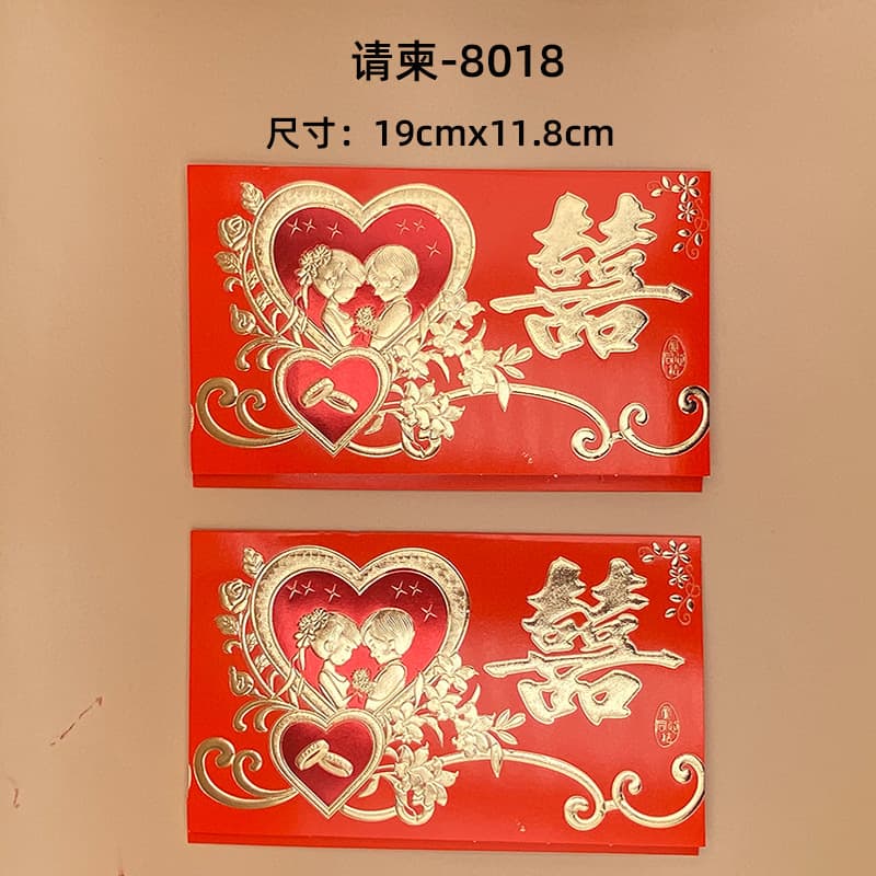 Wholesale Simple Invitation Cards Wedding Marriage Invitations Chinese Full Moon Celebration Birthday Housewarming Banquet Invitation Letters