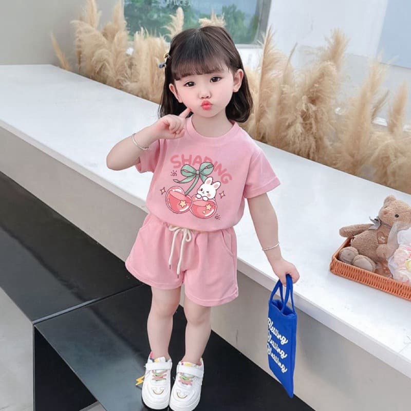 2024 summer children's pure cotton short-sleeved suit, short-sleeved shorts for children, boys and girls, summer baby summer clothes