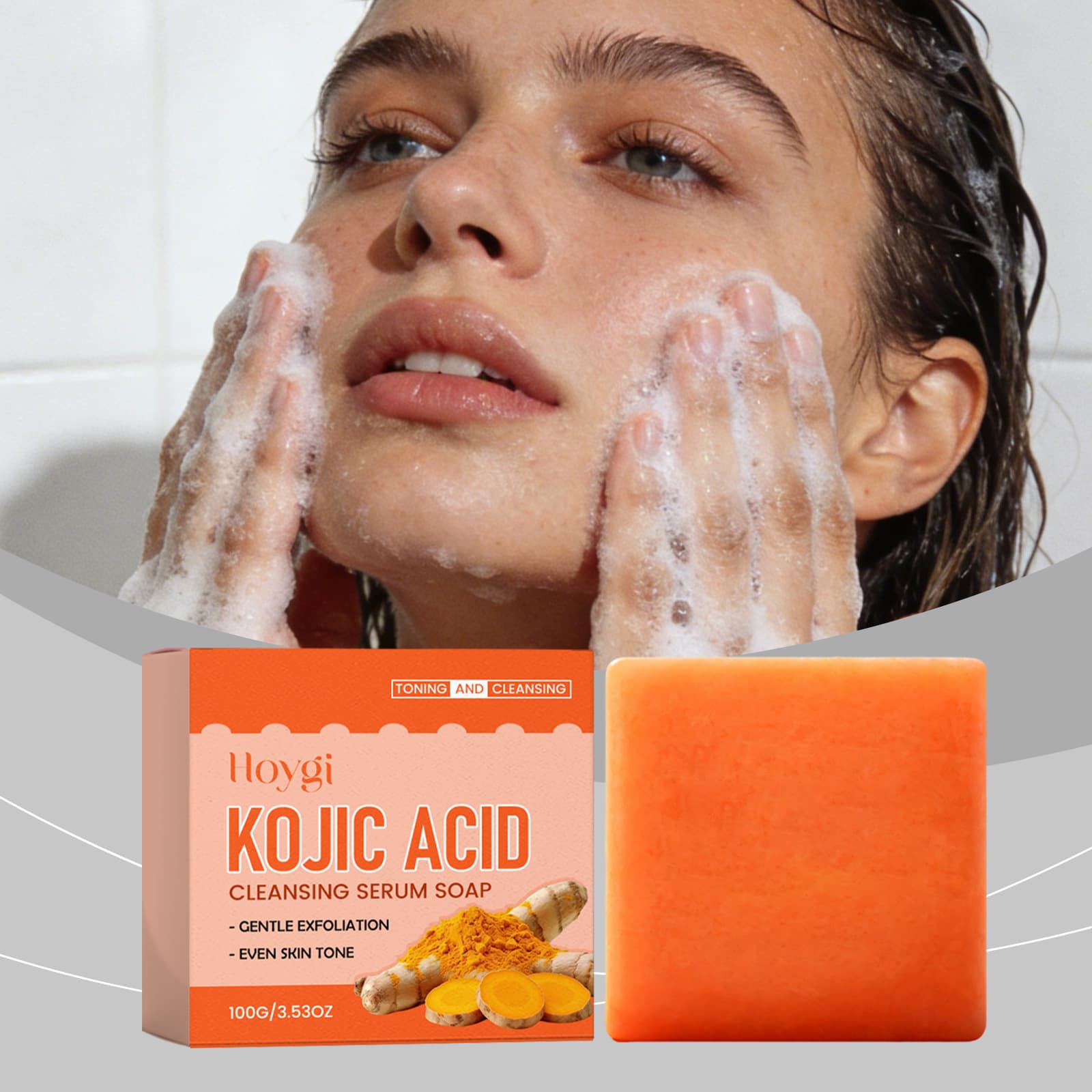 HOYGI Facial Cleansing Essence Soap - Refreshes Skin, Removes Oil and Impurities, Fine Texture, Moisturizing Essence Soap