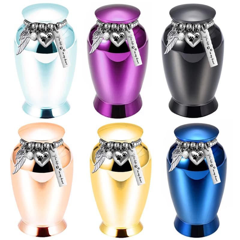 New aluminum alloy 70*45mm pet urn, commemorative for loved ones and pet hair cremation ash jar