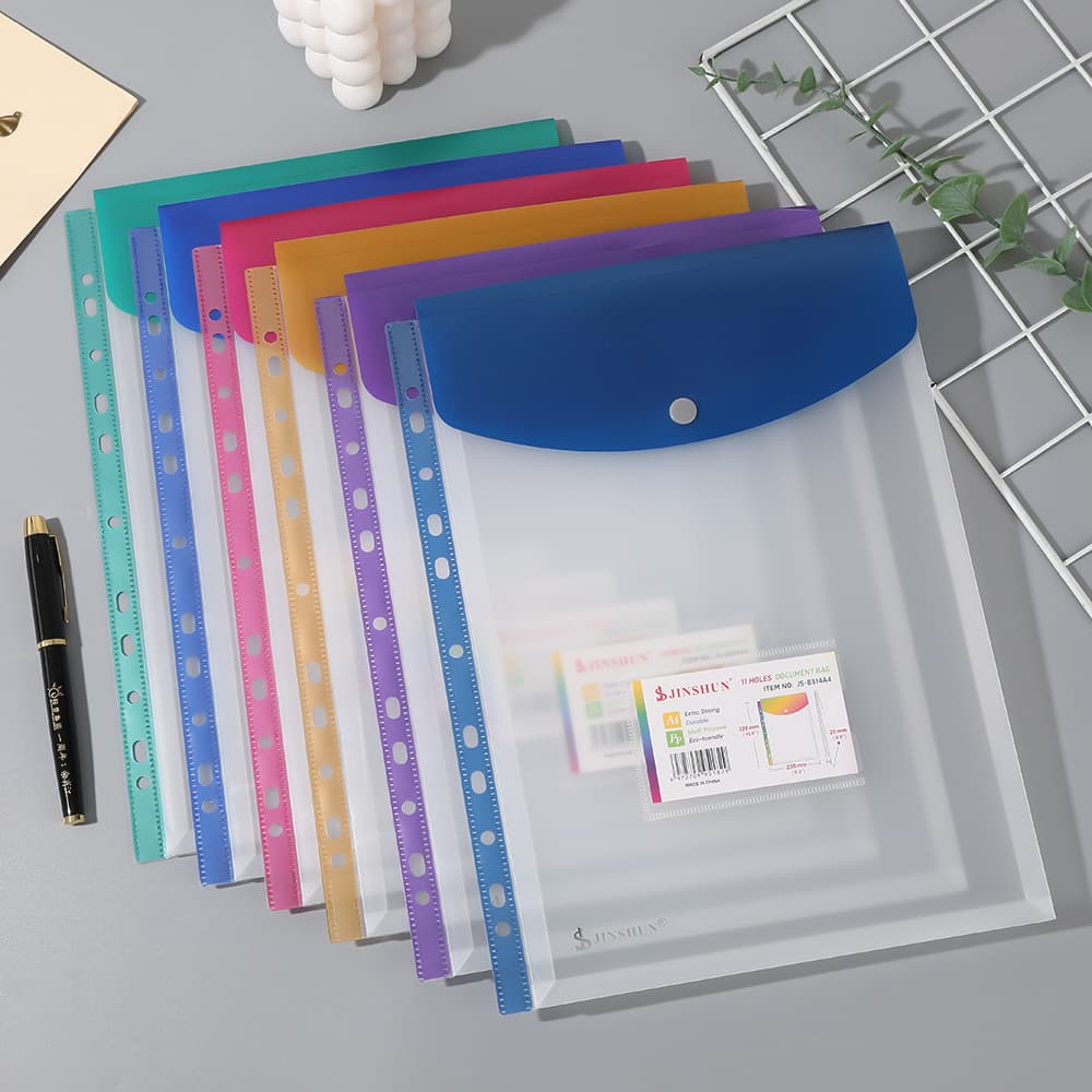 A4 File Bag Thick PP Plastic Contract Pouch, Student Exam Paper Loose-Leaf Storage, Large Capacity Archive Document Bag