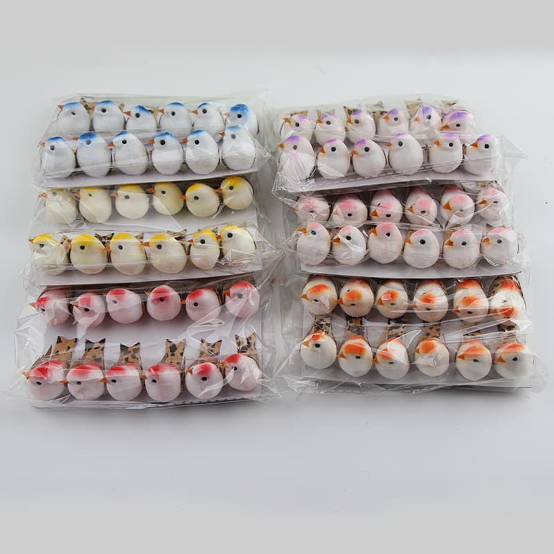 Factory Supply Garden Simulation Bird Potted Plant Mini Decoration Foam Bird Christmas Decoration Fake Bird