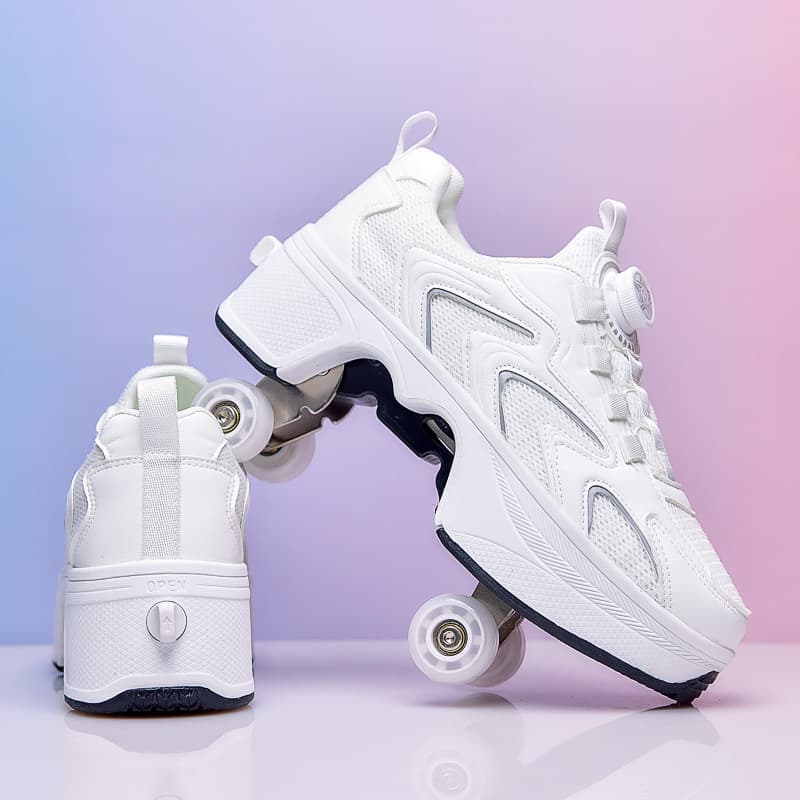 Heelys One-Button Invisible Four-Wheel Retractable Roller Shoes for Teens and Kids, Breathable
