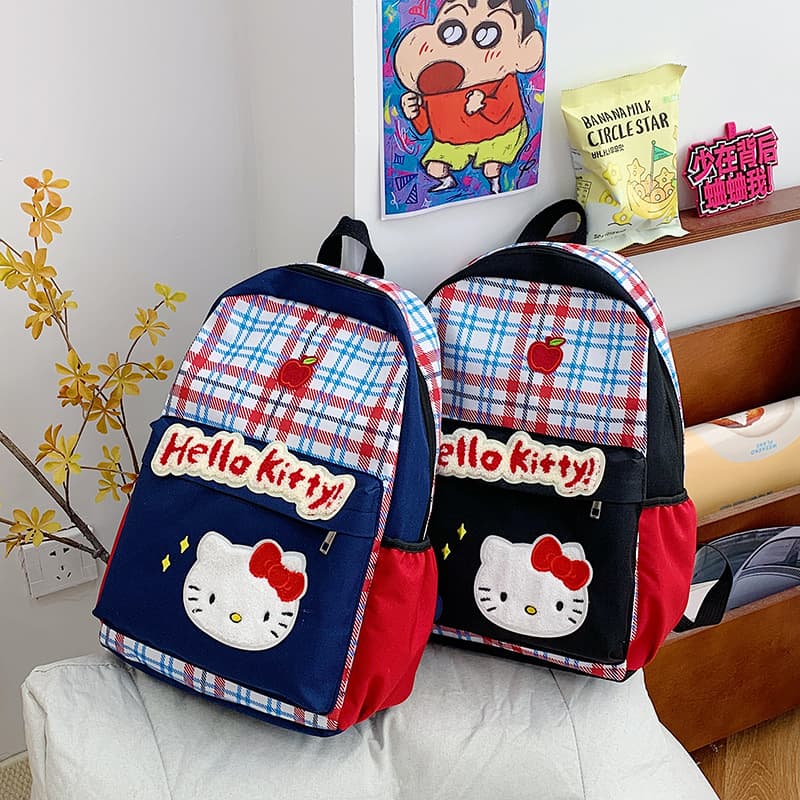 New Arrival Backpack with Hello Kitty Separate Large Space Compartment, Middle School Student Back-to-Season Outdoor Backpack