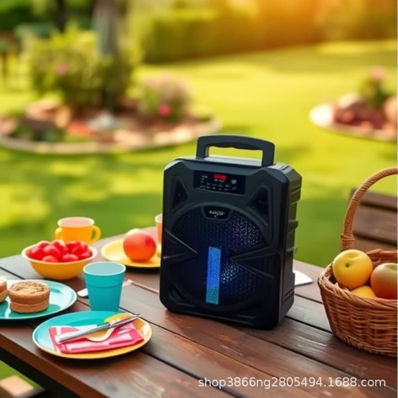 KTS Factory Direct GTS-1300 Bluetooth Rod Stereo Subwoofer Karaoke Outdoor Long Endurance 8 Inch Portable