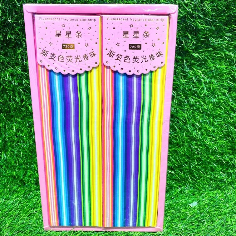 Origami stars, gradient colors, lucky stars, colored paper strips, children's five-pointed star folding, wishing bottle, glass bottle craft sticks
