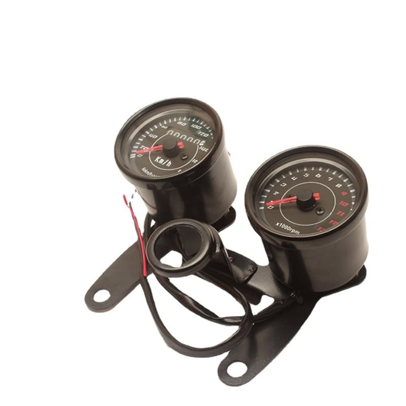 Motorcycle Modification Instrument Assembly Retro Instrument Electronic Tachometer Dual Odometer Kilometer Gauge Monkey Kit