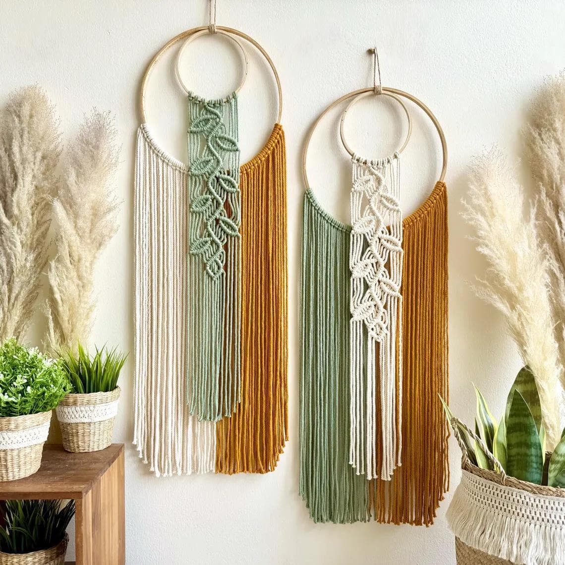 Handwoven tassel tapestry Nordic style wall decoration wall hanging Bohemian B&B living room pendant cotton