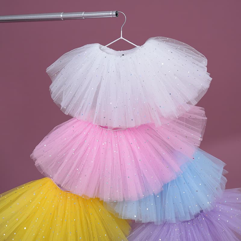 Children's Dance gauze skirt girls' pettiskirt white skirt ballet sequined skirt dancing skirt kindergarten