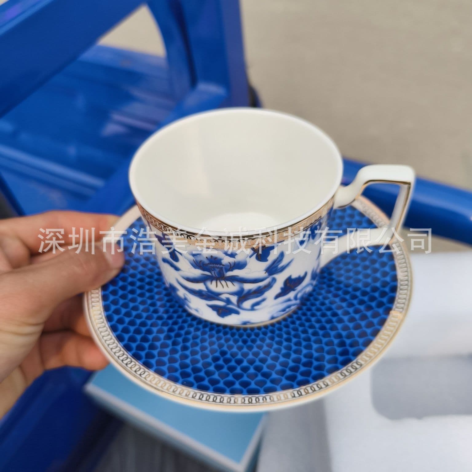 European Bone China Coffee Cup Hibiscus Series Home Light Luxury Water Cup Set Office Tea Cup Gift for Friends Wholesale