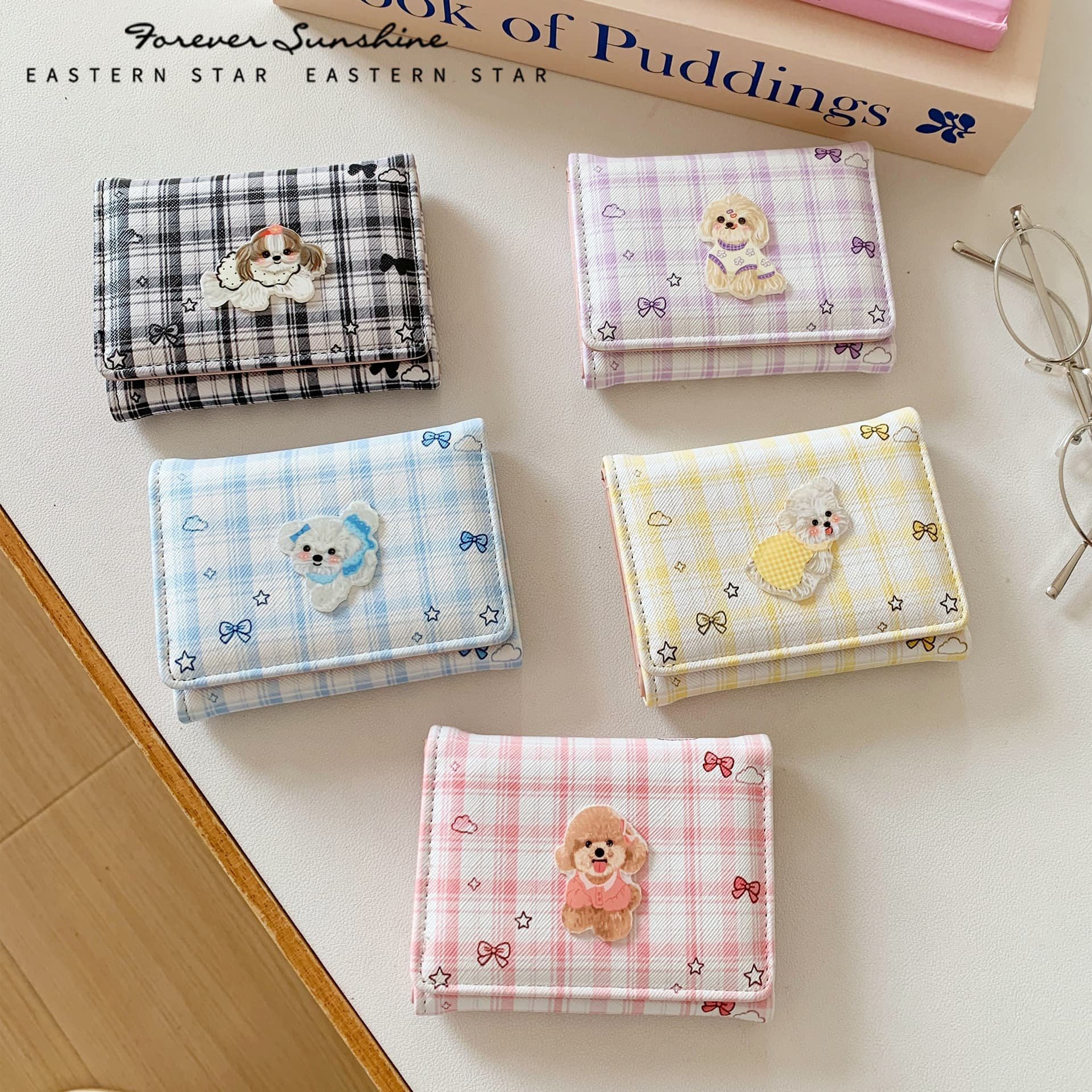 A smorgasbord of striped dogs! Key hanging bag fashionable niche Korean style women's wallet multifunctional women's cross