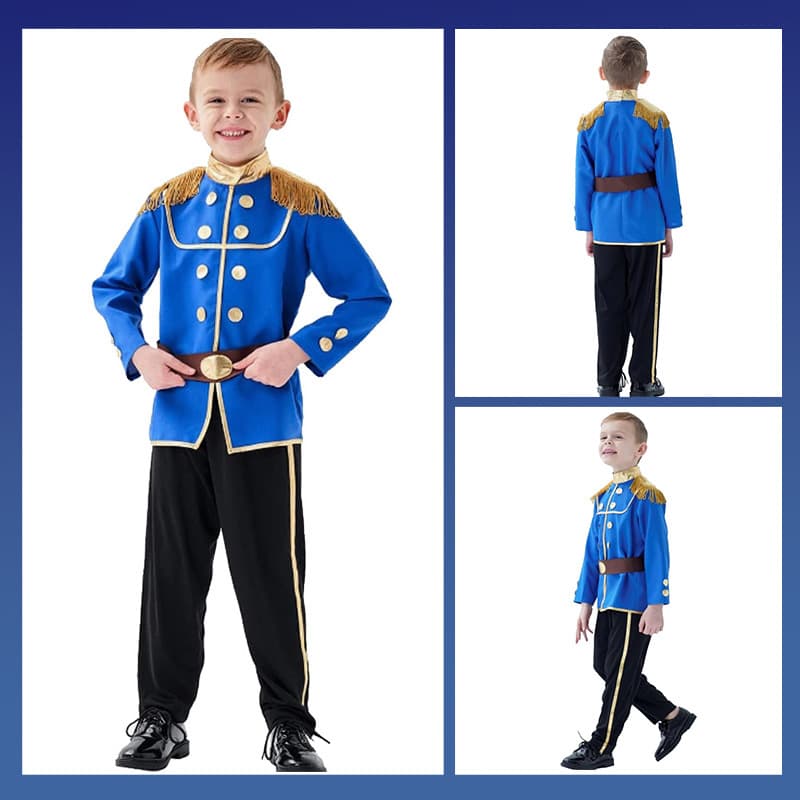 Custom European and American Cross-border Children's Performance Costume Cos Fairy Tale Prince King Boys Halloween Youth Performance Wear
