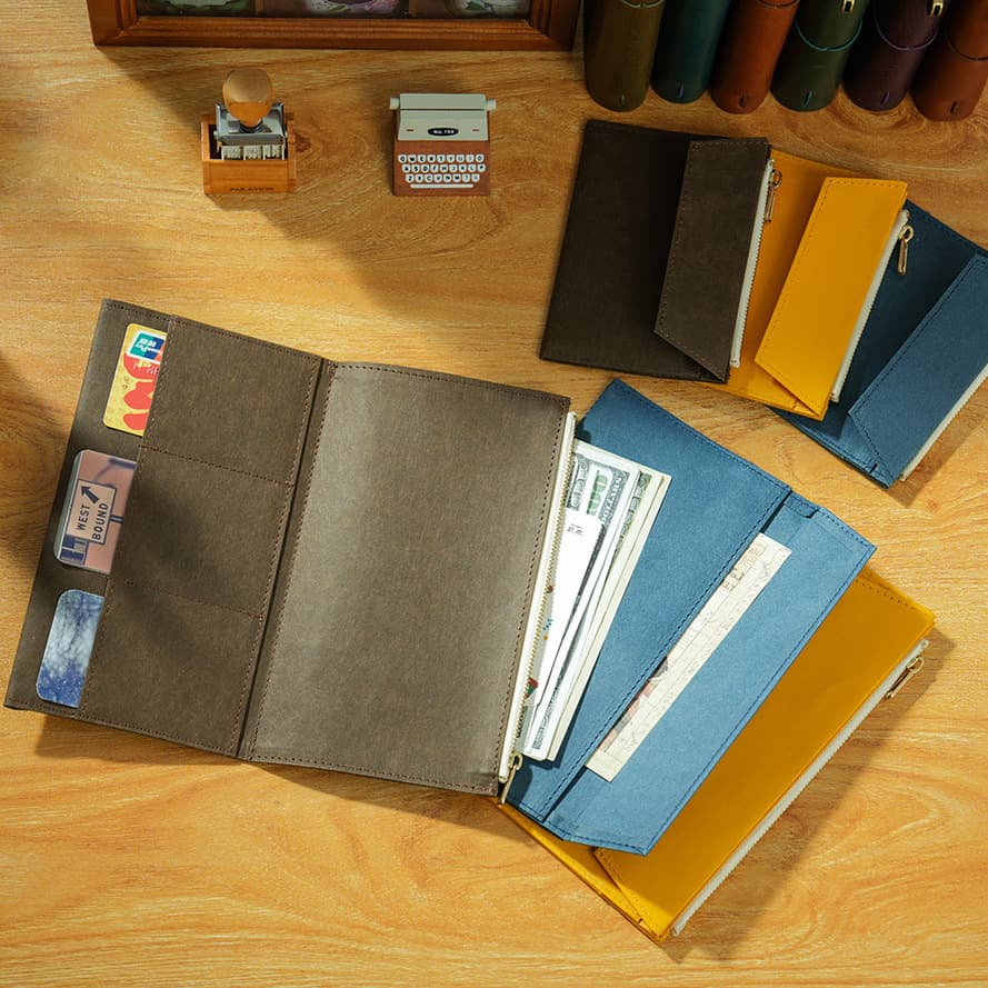 Original TN Zipper Storage Pouch Accessory Tyvek Paper Travel Journal Washable Kraft Paper Receipt Bag Storage Pouch