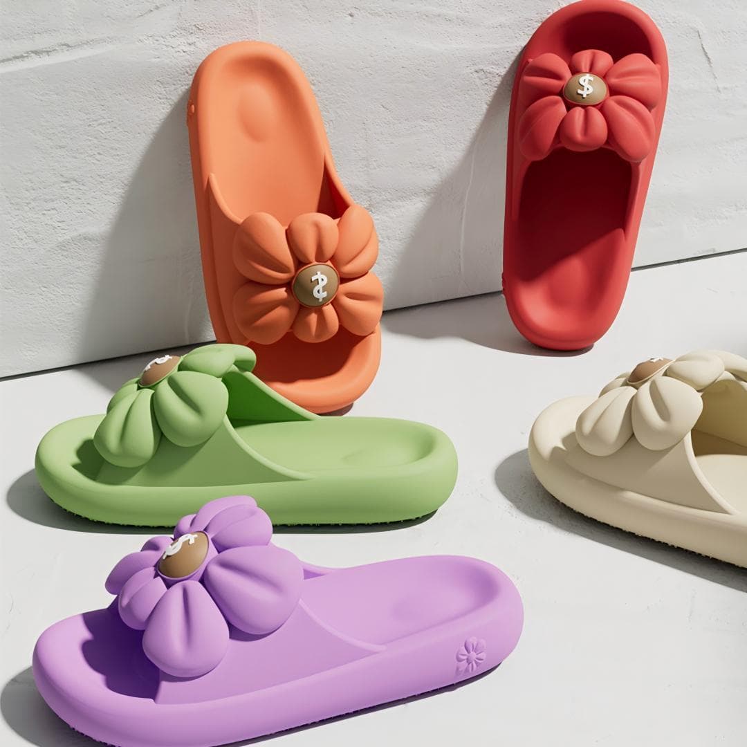 Women's Summer Anti-Slip Fashion Flower Slippers EVA Indoor Home Flip Flops