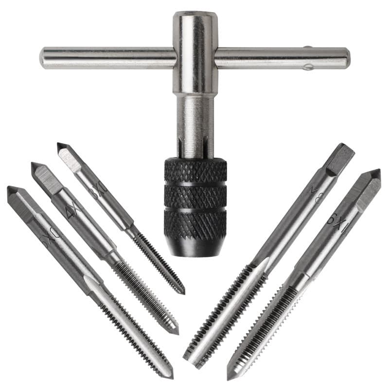 Factory Direct Tap Wrench T-handle Wrench Set Hand Tap Set M3-8 Tap 6pcs
