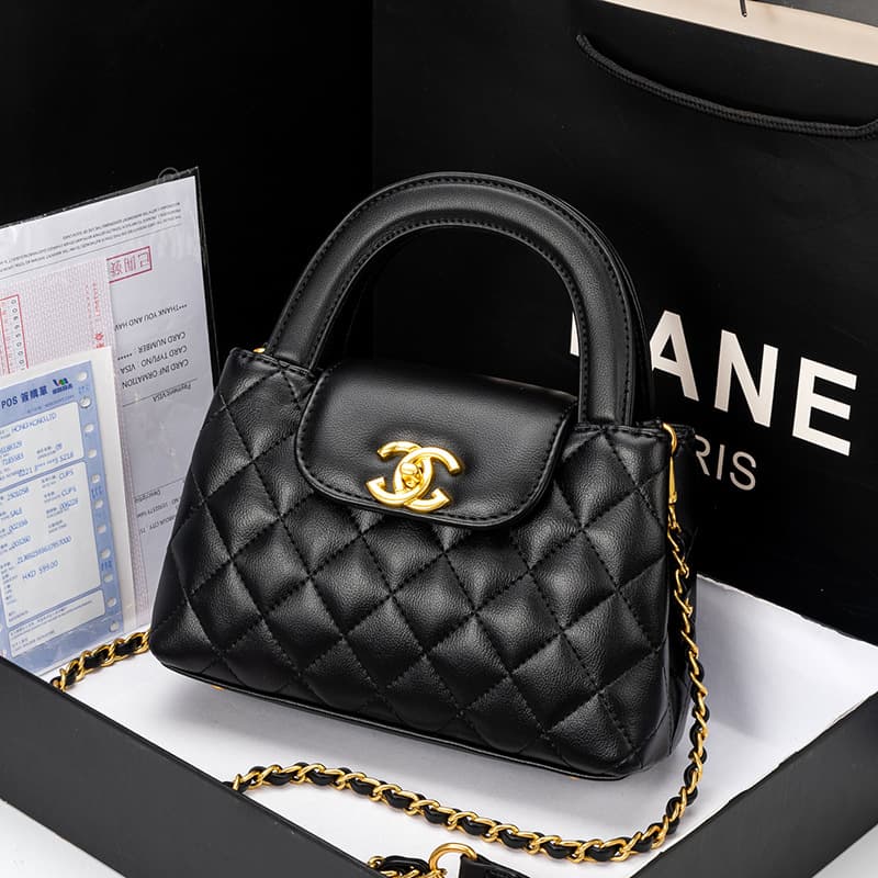 Handbag Women's 23K Second-hand Kelly Handle Bag One-shoulder Crossbody Diamond Chain Bag 2024 New Light Luxury Storage